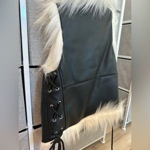 Faux leather vest